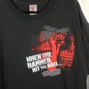 Jesus Christ Crucifixion Hammer Nail Hell God Shirt XXL Grunge Cyber Y2K Goth